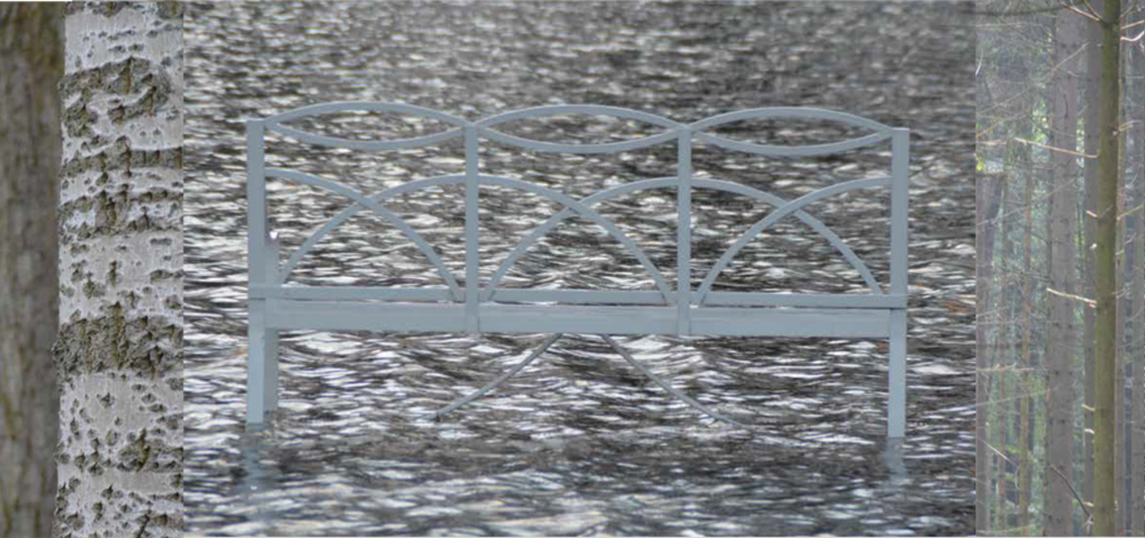 grafisch landschap Bench wet feet