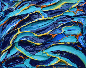 Deze 3D schilderijen zijn eigenlijk beschilderde reliefen die ontstaan zijn in mijn zoektocht naar nieuwe expressiemogelijkheden. De uitdaging zit hier niet alleen in de technische uitvoering, het proces vereist van mij nieuwe creatieve oplossingen en dat maakt het spannend. Dit is