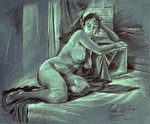 Allerlei studies van vrouwelijke naaktmodellen, door Illustrator en Kunstenaar Mark Robson, uit Antwerpen, België.