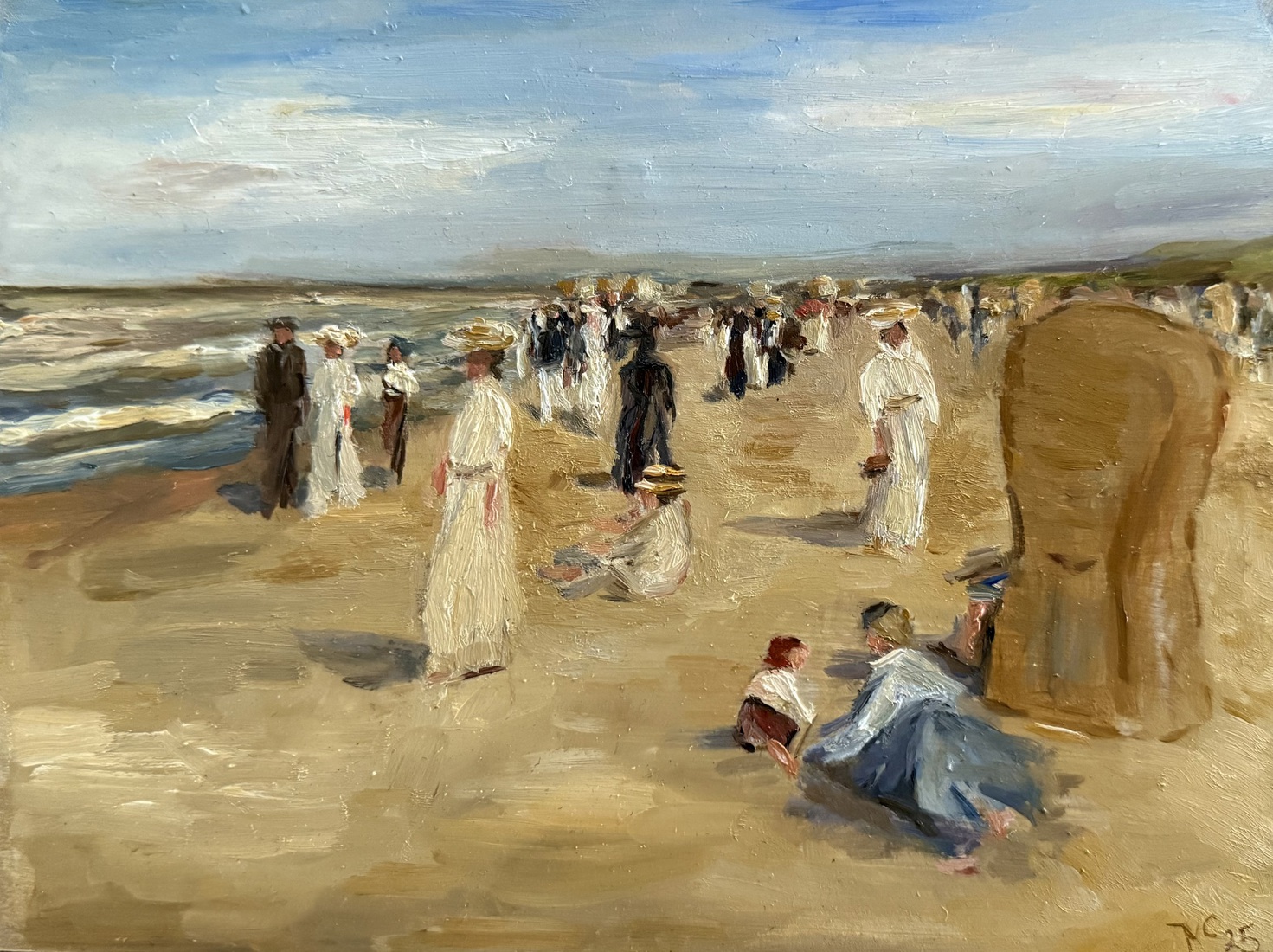Zondagse strandwandeling, á la Max Liebermann