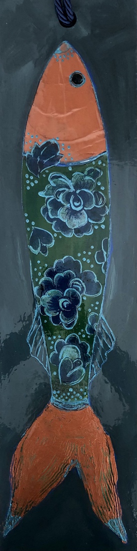 Vis met bloemen