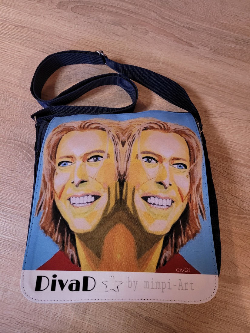 Schoudertas met print David Bowie