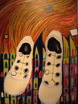 Vanaf 2006 komt het thema Schoenen en simpele Voetafdrukken erbij. De meeste schilderijen in deze serie krijgen de titel: HIER IS NIEMAND. De oostenrijkse kunstenaar Hundertwasser is weliswaar een belangrijke inspiratie bron voor Ylil, maar zij maakt geen deel uit van een bestaande stijlgroep of school.