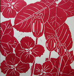 Hoogdruktechniek doormiddel van het gutsen of wegsnijden van linoleum. De niet gegutste onderdelen worden met drukinkt en met de hand afgedrukt.