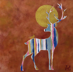 Met behulp van sjablonen worden deze werken gedrukt met de hand.