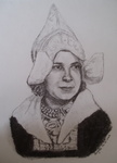 Vanwege het verdwijnen van de klederdracht in Volendam heb ik een paar vrouwen geportreteerd in klederdracht.