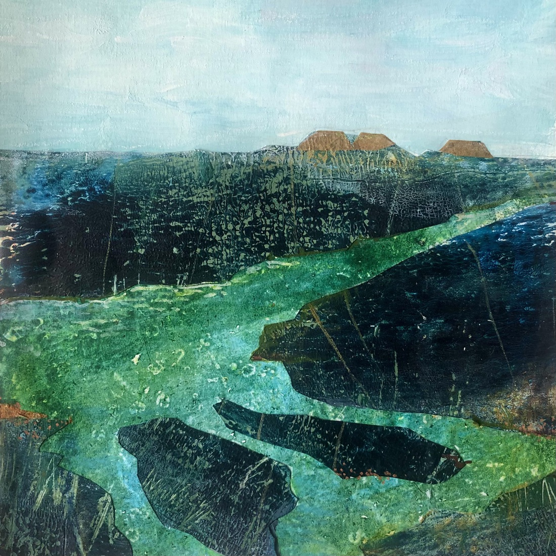 Collage van een rivieren landschap