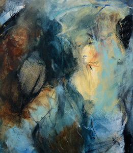 De mens als onderwerp. Hier zijn vooral vrouwen te zien, summier uitgewerkt en geplaatst in een diffuse, abstracte omgeving.