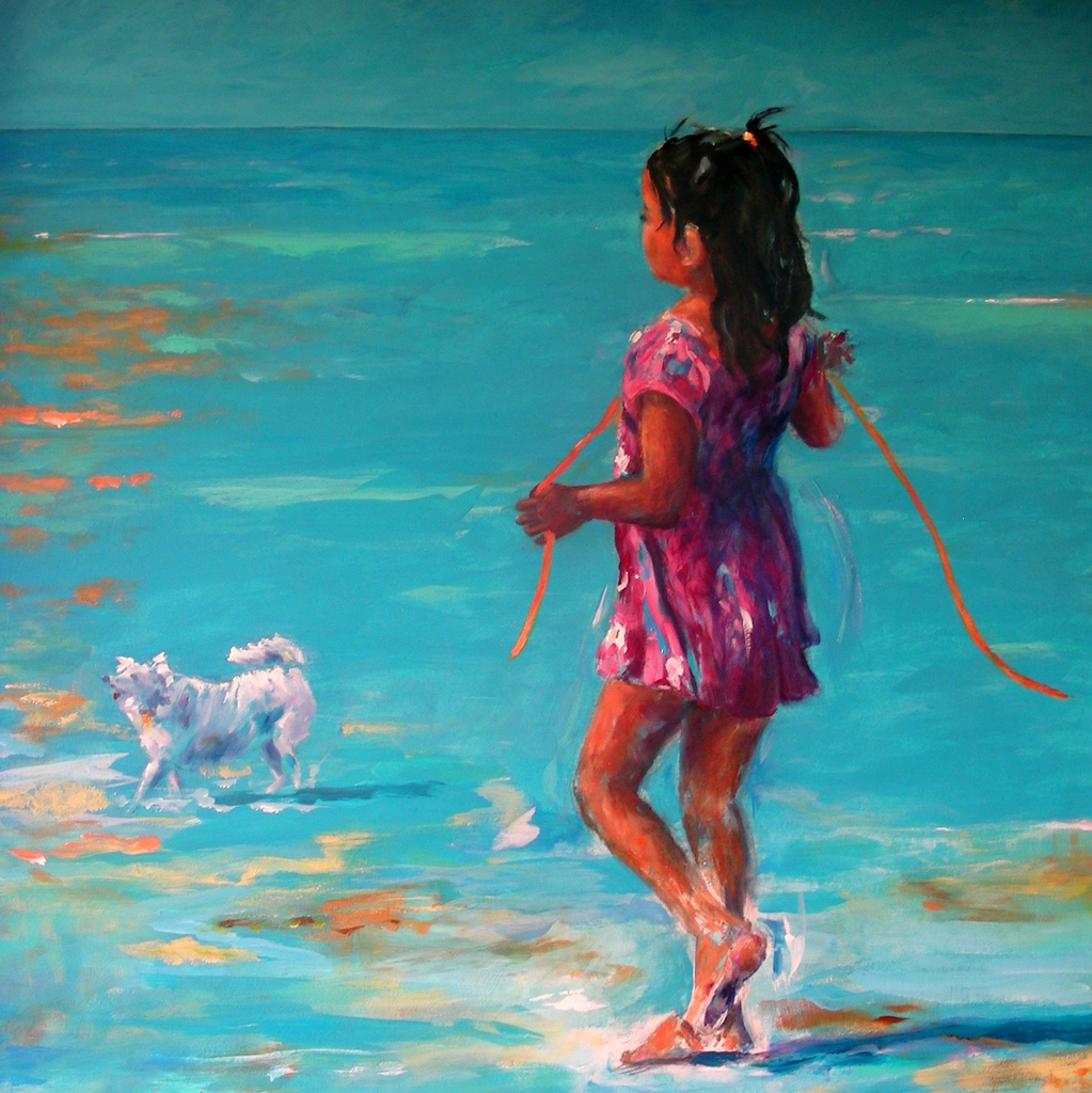 Je loopt op het strand: de zee, de einder...