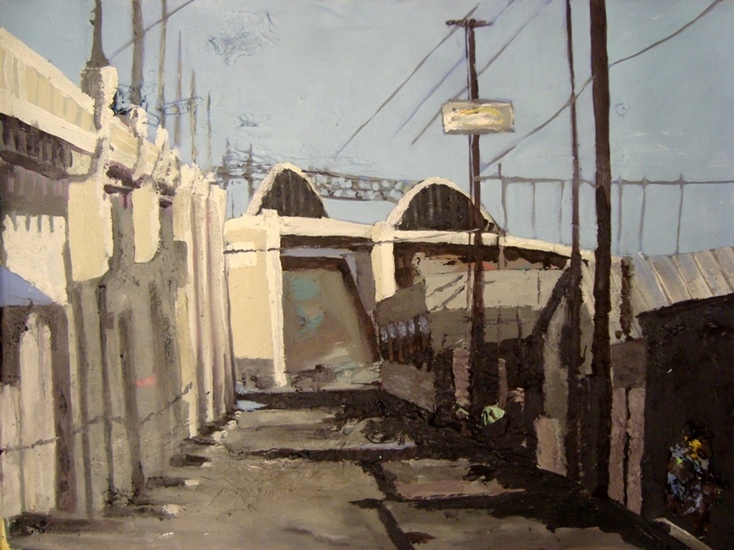 Behind the station