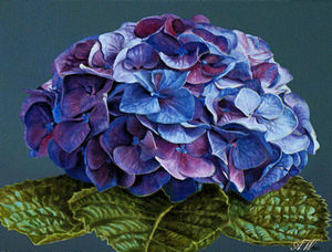 Het fijnschilderen met olieverf is een oude techniek. Door het aanbrengen van een aantal onderlagen met wit en omber en vervolgens transparante en dekkende kleurlagen krijgt het schilderij een prachtige dieptewerking.