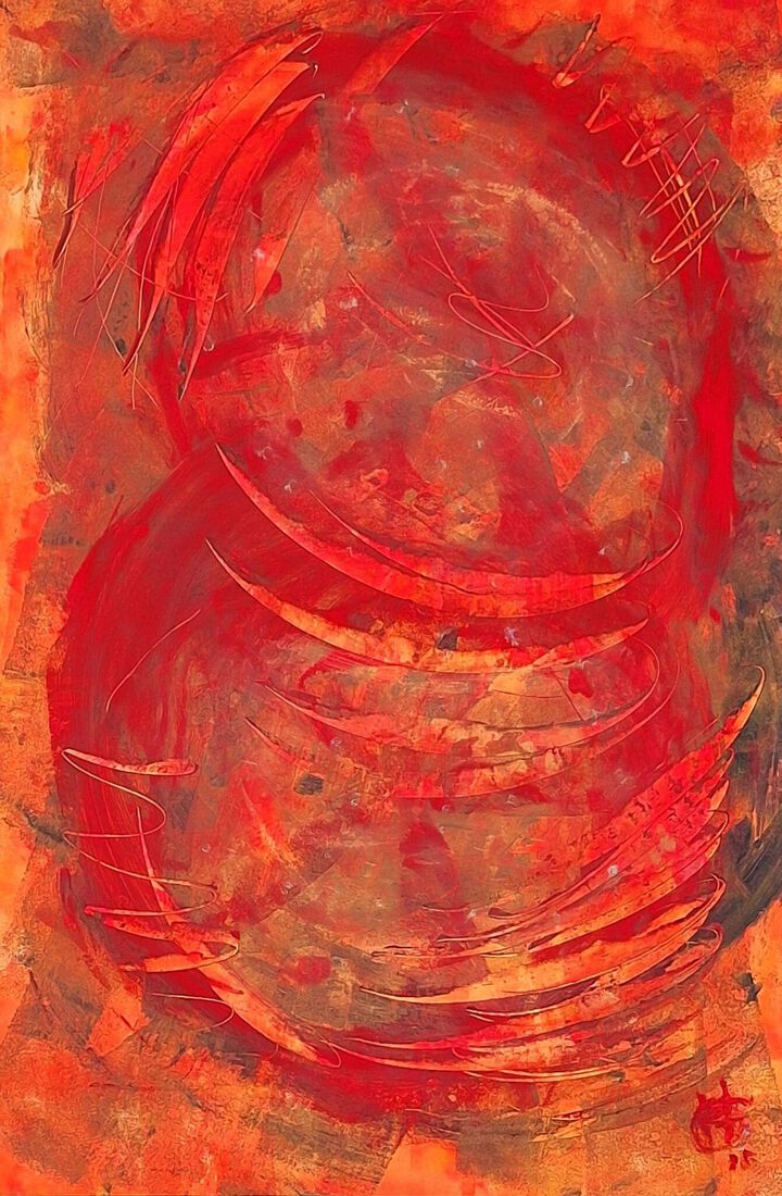 Abstract rood-oranje