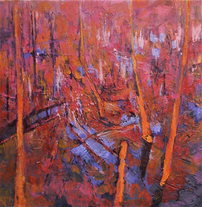 Close to where I live is a nature reserve called ''Lonnekermeer'' that was formed during an ice age. Around 1900 they needed sand for the construction of railroad and roads in the part of the country it was taken from this area. By doing this they created a small lake, the painting are inspired by the stunning scenery in this area.