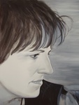 Acrylverf op doek. geschilderd van foto.