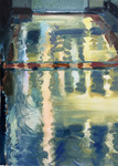 reflecties in het water, op de vloer, in de ramen