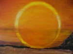 Schilderijen over de kosmos, sterren of de aarde, zon of maan in olieverf of acryl,