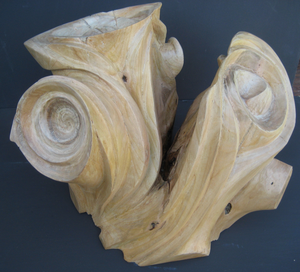 De natuur is 'natuurlijk' een belangrijke bron van inspiratie voor een beeldhouwer die hout als materiaal gebruikt.