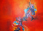Abstract werk, rood; uit de periode 2008-2014