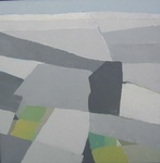 de structuur van het landschap is vaak de aanleiding voor een schilderij of het schilderij wordt een structuur van een landschap, uiteindelijk komt het daar vanzelf op uit.