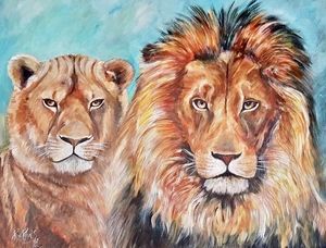 De dieren welke ik schilder zijn doorgaans in aquarel, sommigen in een gemengde techniek van acrylic en aquarel. Ik schilder ook pets op bestelling,contacteer mij.