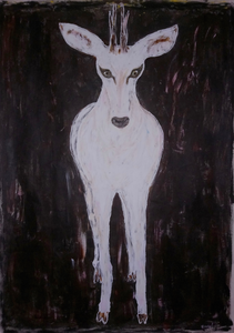 Jong hert
Groot werk op canvas. acryl en pastelkrijt. 180 - 120 cm