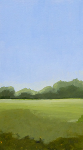 Klein, fijn werk. Geabstraheerd landschap In acrylverf op karton. Of in olieverf op paneel. Of in pastel op papier.