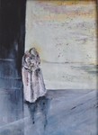 Mix media olieverf, pastel papier maché