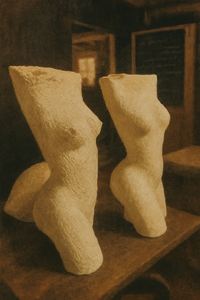 Beelden uit diverse steensoorten zoals Marmer, Albast, Speksteen, Dolomiet, Serpentijn, Kalksteen, Beton, Gietsteen en Gips