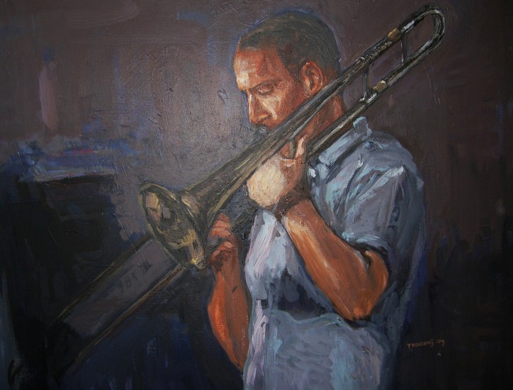 bespeel de trombone