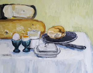 Still life food in an expressionist styl