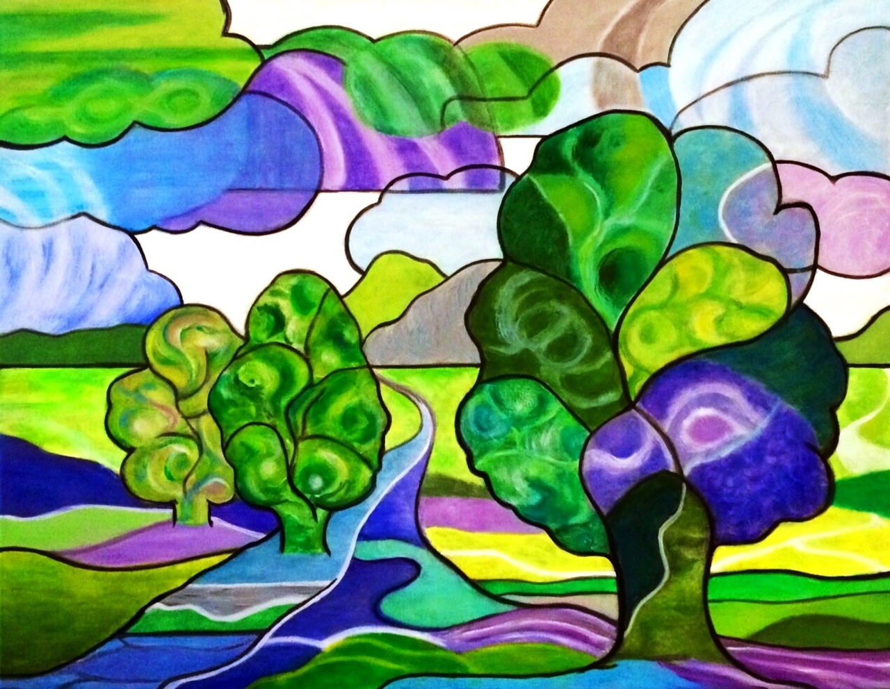 Bomen in de wolken