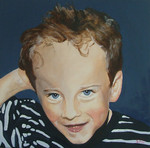 Een portret in acryl waarmee ik begon. Mijn oudste zoon!