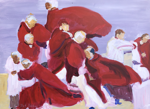 Naast de landschappen, indrukken van reizen en portretten schilder ik ook aansprekende taferelen