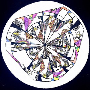Abstracte werken en mandala's.