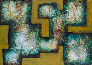 Abstract paintings in mixed media