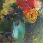 bloemen, figuratief en verschilderd