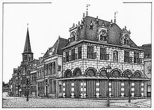 Hier vindt u de afbeeldingen van diverse tekeningen uit Ger's geboortestad Hoorn.