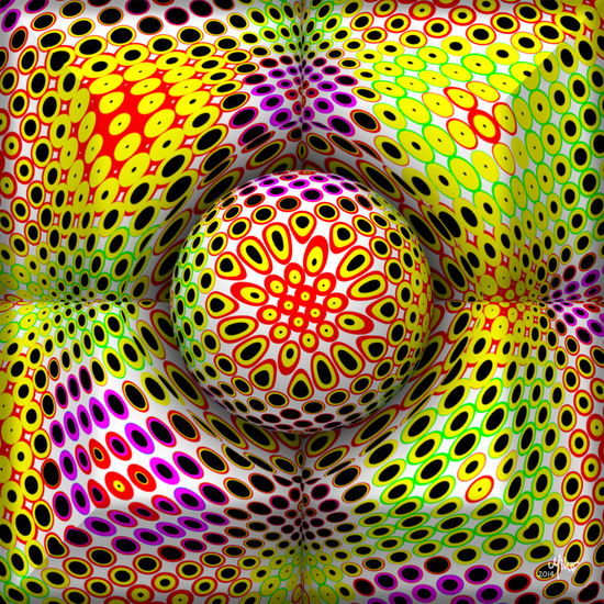 Ball in four cubes