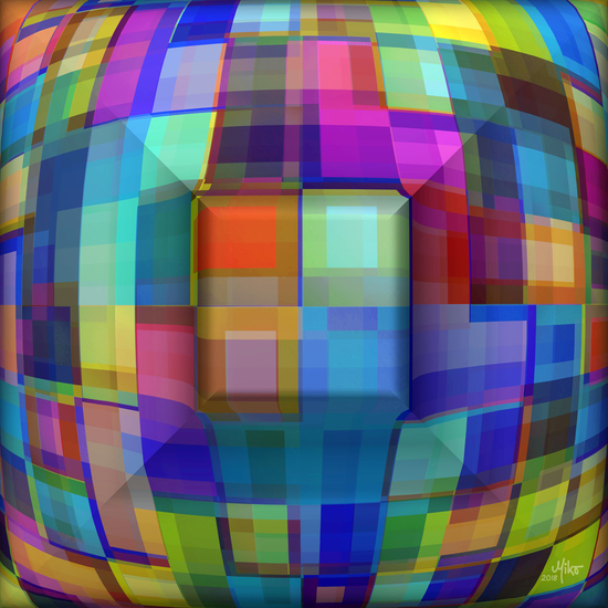 Large pixels from the center