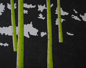 zo vaak tijdens reizen onder de indruk van de sfeer van het berkenbos... maar hoe leg je dat vast op het doek ?