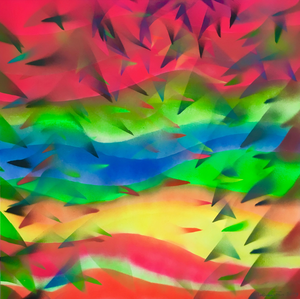 schilderijen in formaat 100 x 100 cm paintbrush op paneel