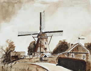 Landschappen, stadsgezichten en gebouwen gemaakt in diverse materialen