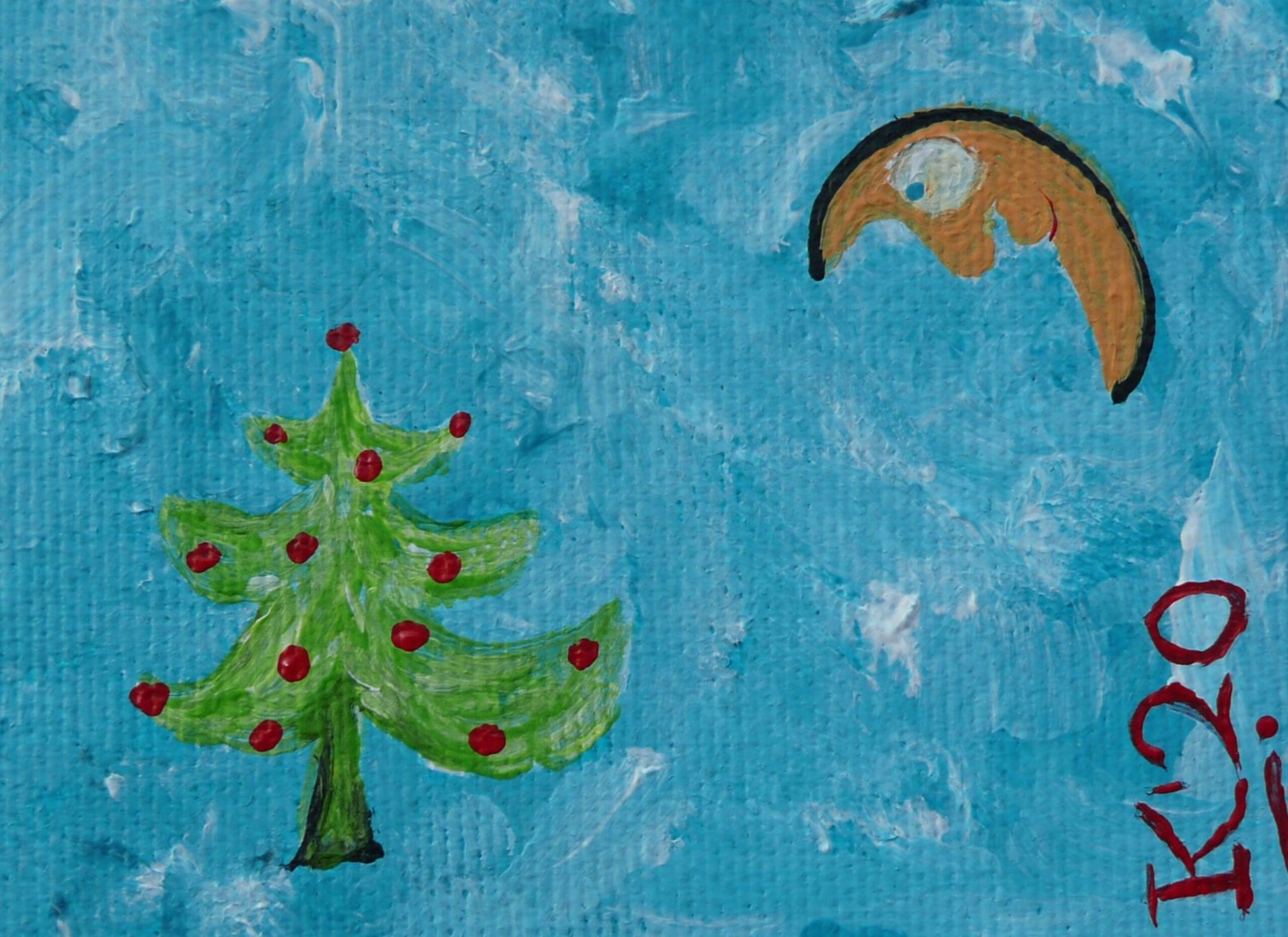 Maan ziet kerstboom 1
