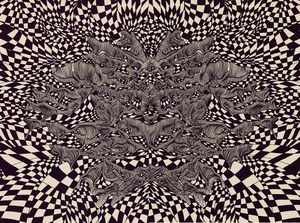 Abstracte, psychedelische pentekeningen.