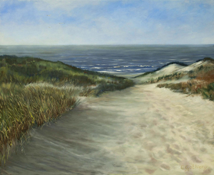 Als realistisch kunstenaar schildert Catherine graag op locatie naar de werkelijkheid. Strand en zeegezichten zijn daarbij een dankbaar onderwerp. Ook in opdracht, vaak naar foto`s van de opdrachtgever, maakte Catherine Gathier al veel werk.