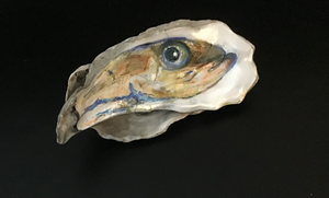 Beschilderde oesterschelpen