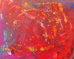 Abstracte schilderijen met acryl verf