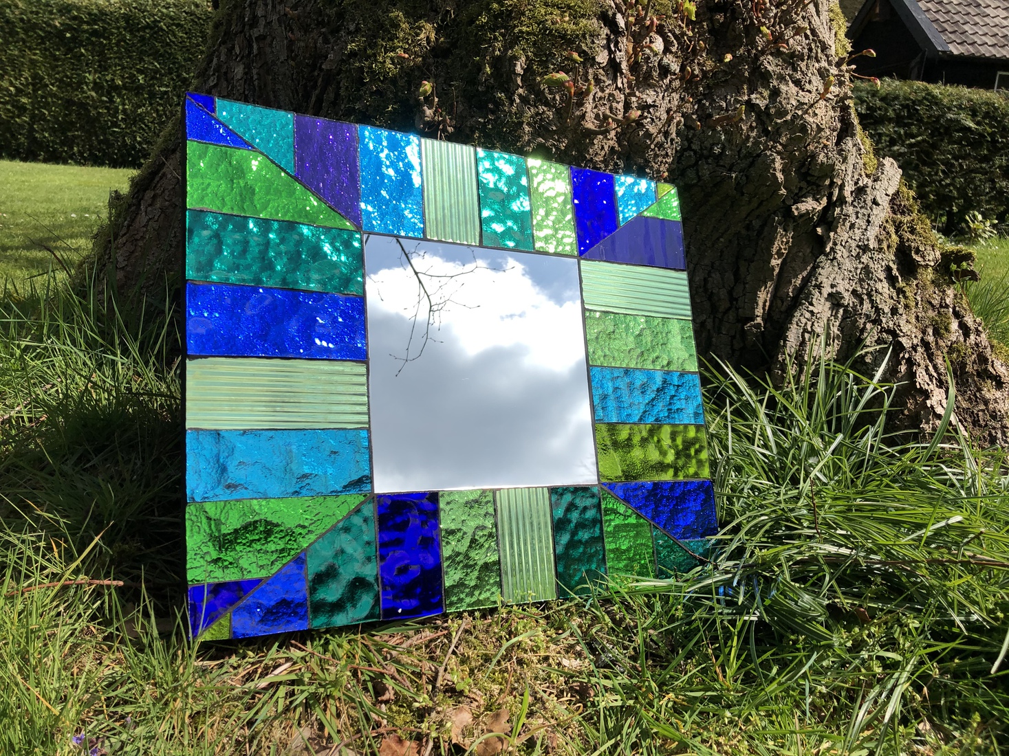 Wandspiegel zeegroen oceaanblauw