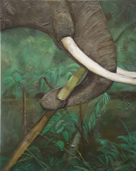 olifant met bamboo