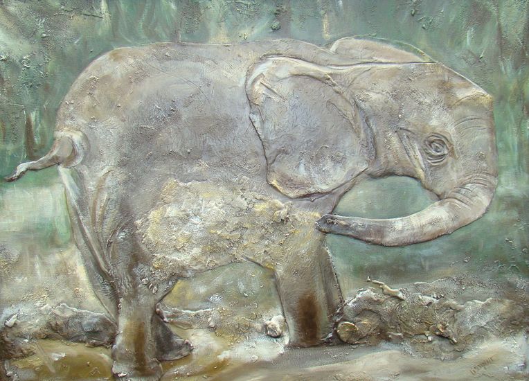 olifant met zand